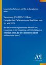 Verordnung (EU) 2023/1115 über Bereitstellung bestimmter Rohstoffe. Blaues Design mit weißem Text.
