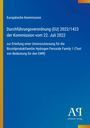 Europäische Kommission: Verordnung zur Zulassung einer Biozidproduktfamilie. Blaues Design, Logo unten rechts.