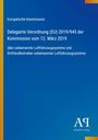 Text: "Europäische Kommission, Delegierte Verordnung (EU) 2019/945, 12. März 2019, unbemannte Luftfahrzeugsysteme." Blauer Hintergrund mit gelbem Streifen links. Unten rechts kleines Logo "Antiphon Verlag".