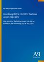 "Rat der Europäischen Union. Verordnung (EU) Nr. 267/2012 des Rates vom 23. März 2012..." Auf blauem Hintergrund.