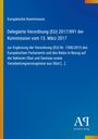Blauer Hintergrund, oben steht "Europäische Kommission". Unten rechts das "Antiphon Verlag" Logo.