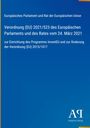 Verordnung (EU) 2021/523 zur Einrichtung des Programms InvestEU. Blauer Hintergrund, rechts unten Antiphon Verlag.