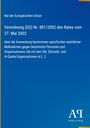 Blauer Hintergrund mit weißem Text zu EU-Verordnung über restriktive Maßnahmen gegen ISIL/Al-Qaida. Unten Logo "AQ".