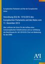„Verordnung (EU) Nr. 1315/2013...“ – Titeltext auf blauem Hintergrund, vertikaler gelber Streifen links, unten Logo „Antiphon Verlag“.