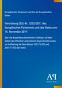 Text: Verordnung (EU) Nr. 1233/2011 über Exportkredite. Hintergrund: Blau mit einem gelben Streifen links. Logo unten.
