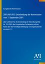 Europäische Kommission, Entscheidung der Kommission vom 7. September 2001. Blaues Hintergrunddesign, Logo unten rechts.