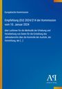 Empfehlung (EU) 2024/214 der Kommission vom 10. Januar 2024. Blauer Hintergrund, gelber Streifen links.