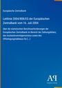 Text über EZB-Leitlinie 2004/808/EG zu Berichtspflichten. Blauer Hintergrund, weiße Schrift. Unten rechts Verlag-Logo.