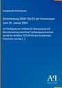 "Europäische Kommission: Entscheidung 2004/156/EG, 29. Januar 2004, Leitlinien für Treibhausgasemissionen. Blauer Hintergrund."