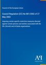 "Council Regulation (EC) No 881/2002 of 27 May 2002", Text zur ISIL- und Al-Qaida-Gegenmaßnahmen, auf blauem Hintergrund.