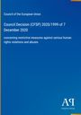 Council of the European Union: Council Decision (CFSP) 2020/1999 of 7 December 2020, Buch