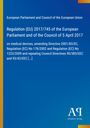 "Regulation (EU) 2017/745 on medical devices." Blauer Hintergrund, gelber Rand, weißer Text. Links oben: Europäisches Parlament.