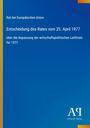 Text: "Rat der Europäischen Union. Entscheidung des Rates vom 25. April 1977 über die Anpassung der wirtschaftspolitischen Leitlinien für 1977." Unten rechts: "Antiphon Verlag". Hintergrund in Blau mit gelbem Streifen links.
