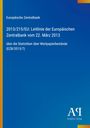 Text: Leitlinie der Europäischen Zentralbank 2013, über Statistiken. Blau mit gelben Streifen und Antiphon Verlag-Logo.