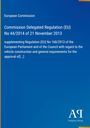 Text oben: "European Commission"; darunter: Regelungstitel. Unten rechts Logo "AR Antiphon Verlag". Hintergrund blau.