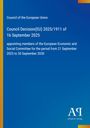 Council of the European Union: Council Decision(EU) 2025/1911 of 16 September 2025, Buch