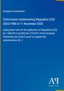 Text: "European Commission", "Commission Implementing Regulation (EU) 2020/1988 of 11 November 2020". Logo unten rechts, blauer Hintergrund.