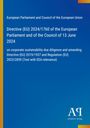 Titel: "Directive (EU) 2024/1760", EU-Flagge, blauer Hintergrund, unten Logo "AQ Antiphon Verlag".