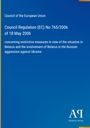 "Council Regulation (EC) No 765/2006" und "Antiphon Verlag" auf blauem Hintergrund. Europäische Union thematisiert.