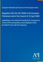 „Regulation (EC) No 451/2008“ steht in Weiß auf Blau. Unten rechts ist ein Logo mit den Buchstaben „AP“.