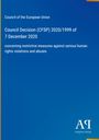 Council of the European Union: Council Decision (CFSP) 2020/1999 of 7 December 2020, Buch