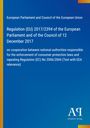 Text über EU-Verordnung 2017/2394 zur Zusammenarbeit bei Verbraucherschutzgesetzen auf blauem Hintergrund. Logo unten rechts.