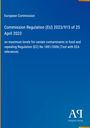 Text: "European Commission, Commission Regulation (EU) 2023/915 of 25 April 2023 on maximum levels for certain contaminants..." Blaues Cover.