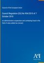 Council Regulation (EU) No 904/2010, Zusammenarbeit zur Bekämpfung von Steuerbetrug. Blaues Design mit gelbem Rand.