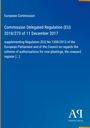"European Commission, Regulation (EU) 2018/273, supplementing Regulation (EU) No 1308/2013. Blau, schlichtes Design."