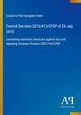 Text zum Beschluss des Rates 2010/413/GASP, betreffend restriktive Maßnahmen gegen Iran. Blau mit gelben Rändern.