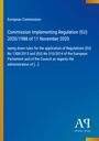 European Commission: Commission Implementing Regulation (EU) 2020/1988 of 11 November 2020, Buch