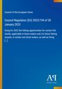 Council Regulation (EU) 2023/194. Blaues Hintergrund, EU-Rat, Antiphon Verlag.