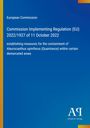 Text: "European Commission", "Commission Implementing Regulation (EU) 2022/1927", "11 October 2022". Blau mit bunten Streifen.