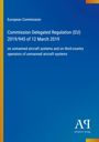 "Commission Delegated Regulation (EU) 2019/945 of 12 March 2019." Blaues Cover, gelber Rand, Logo rechts unten.
