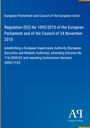 Text zur EU-Verordnung 1095/2010, blaue Leinwand, Logo: "AR Antiphon Verlag".