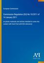 Titel: „Commission Regulation (EU) No 10/2011 of 14 January 2011“ über Kunststoff-Materialien, blauer Hintergrund.