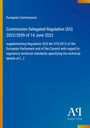 Text: "Commission Delegated Regulation (EU) 2022/2059 of 14 June 2022". Hintergrund blau mit gelben Akzenten.
