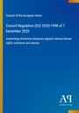 "Council Regulation (EU) 2020/1998 of 7 December 2020." Blau mit gelbem Streifen, Logo unten rechts.