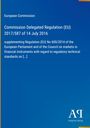 Text: "European Commission, Commission Delegated Regulation (EU) 2017/587 of 14 July 2016, Antiphon Verlag."  
Blauer Hintergrund.