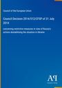 Council Decision 2014/512/CFSP, EU-Russland, Ukraine-Krise, blaues Layout, Antiphon Verlag-Logo.