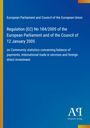 Text: European Parliament, Regulation No 184/2005 stats on payments, trade, investment. 
Blauer Hintergrund, Verlag-Logo.
