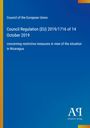 Text: "Council of the European Union, Council Regulation (EU) 2019/1716 of 14 October 2019, concerning Nicaragua." Blauer Hintergrund.