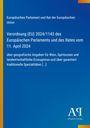 Verordnung (EU) 2024/1143 über geografische Angaben von Wein und Spezialitäten, blaues Cover, gelber Rand, Antiphon Verlag.
