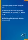 Europäisches Parlament, Richtlinie 2014/35/EU. Blau mit gelben Streifen am Rand, und einem weißen Logo unten.