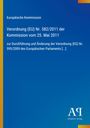 Text über EU-Verordnung: Nr. 582/2011, zur Durchführung und Änderung der Verordnung Nr. 595/2009. Blau mit gelbem Streifen.