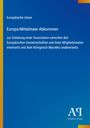 Europa-Mittelmeer-Abkommen: Assoziation EU, Mitgliedstaaten und Marokko. Blauer Hintergrund, gelber Streifen links, Logo unten.