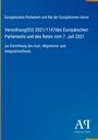 Text: Verordnung (EU) 2021/1147 zur Einrichtung des Asyl-, Migrations- und Integrationsfonds. Blauer Hintergrund.