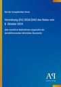 Verordnung (EU) 2024/2642, Rat der EU, 8. Oktober 2024, Maßnahmen gegen destabilisierende Aktivitäten Russlands. Blaues Design.