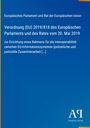 Text über EU-Verordnung 2019/818 zur Interoperabilität von EU-Systemen. Blaues Design, Logo unten rechts.