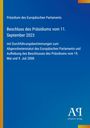 Beschluss des Präsidiums vom 11. September 2023, blaue Hintergrundgrafik mit gelbem Streifen links. Logo unten rechts.